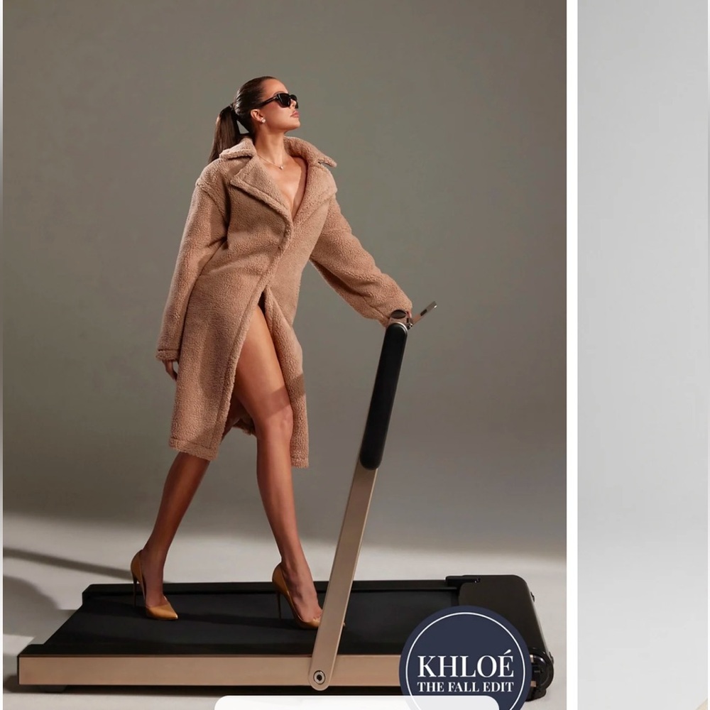 Fabletics Teddy Long Coat Waffle Cone M